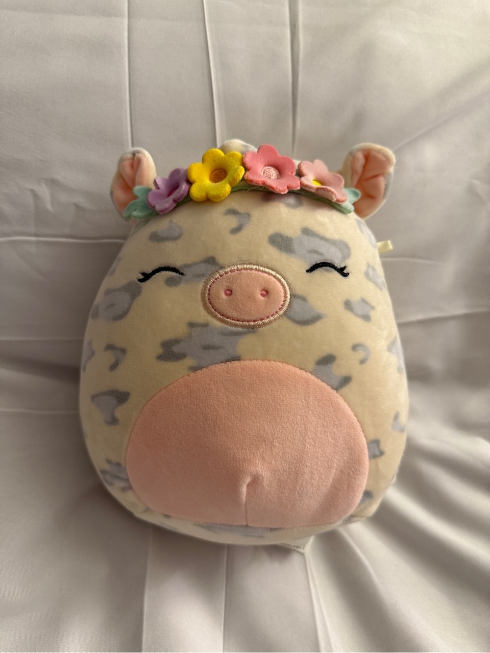Squishmallows Rosie Spotted Pig Flower Crown 8”